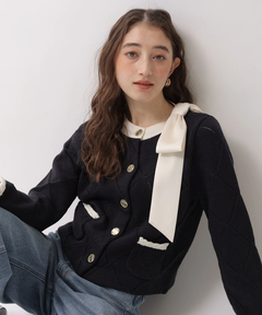 Rirandture(リランドチュール) |【Arpege story限定】〈MARIEBELLEコラボ〉Ribbon Shiny Knit Jacket