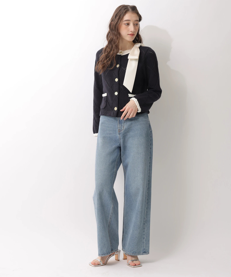 リランドチュール〈MARIEBELLEコラボ〉リボンニットジャケット Arpege story限定】〈MARIEBELLEコラボ〉Ribbon Shiny Knit Jacket
