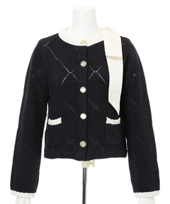 Rirandture(リランドチュール) |【Arpege story限定】〈MARIEBELLEコラボ〉Ribbon Shiny Knit Jacket