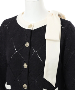 Rirandture(リランドチュール) |【Arpege story限定】〈MARIEBELLEコラボ〉Ribbon Shiny Knit Jacket