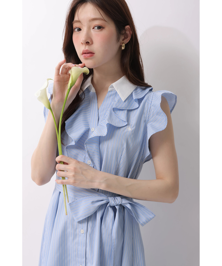 Rirandture POLOコラボシャツワンピース POLO BCSコラボ〉5分袖ポイントレースシャツワンピース | ワンピース