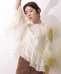 Rirandture(リランドチュール) |フリルスリーブオフショルブラウス