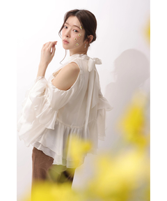 Rirandture(リランドチュール) |フリルスリーブオフショルブラウス