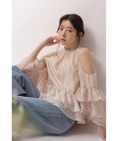 Rirandture(リランドチュール) |フリルスリーブオフショルブラウス