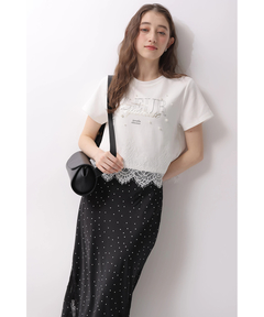 Rirandture(リランドチュール) |レースヘムロゴプリントTシャツ