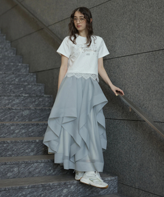 Rirandture(リランドチュール) |レースヘムロゴプリントTシャツ