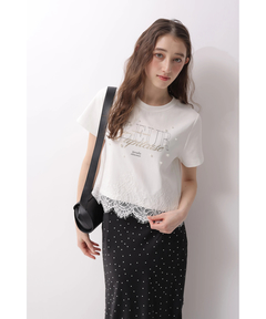 Rirandture(リランドチュール) |レースヘムロゴプリントTシャツ