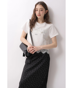 Rirandture(リランドチュール) |レースヘムロゴプリントTシャツ