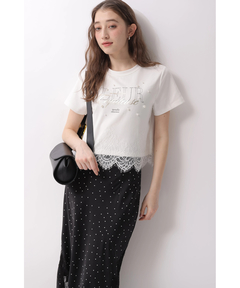 Rirandture(リランドチュール) |レースヘムロゴプリントTシャツ