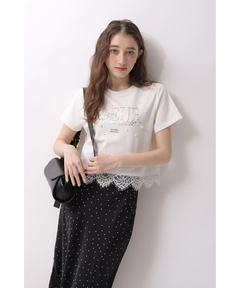 Rirandture(リランドチュール) |レースヘムロゴプリントTシャツ
