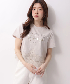 Rirandture(リランドチュール) |レースヘムロゴプリントTシャツ