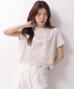 Rirandture(リランドチュール) |レースヘムロゴプリントTシャツ