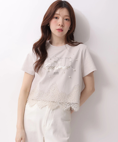 Rirandture(リランドチュール) |レースヘムロゴプリントTシャツ