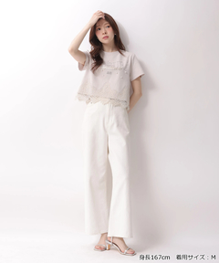 Rirandture(リランドチュール) |レースヘムロゴプリントTシャツ