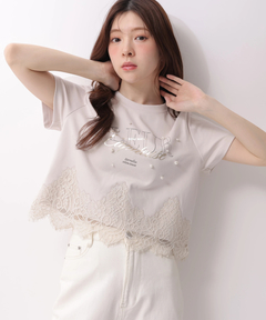 Rirandture(リランドチュール) |レースヘムロゴプリントTシャツ