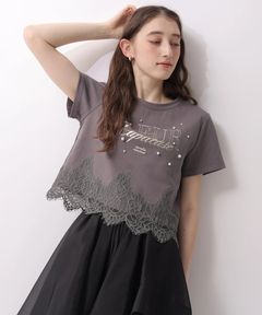 Rirandture(リランドチュール) |レースヘムロゴプリントTシャツ