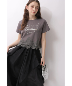 Rirandture(リランドチュール) |レースヘムロゴプリントTシャツ