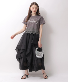 Rirandture(リランドチュール) |レースヘムロゴプリントTシャツ