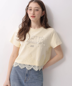 Rirandture(リランドチュール) |レースヘムロゴプリントTシャツ