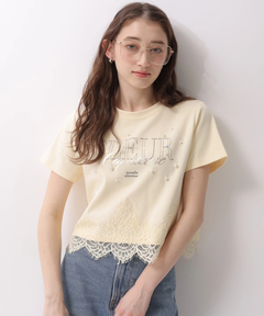 Rirandture(リランドチュール) |レースヘムロゴプリントTシャツ