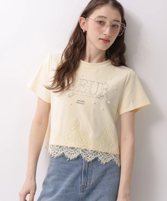 Rirandture(リランドチュール) |レースヘムロゴプリントTシャツ