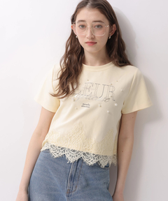 Rirandture(リランドチュール) |レースヘムロゴプリントTシャツ