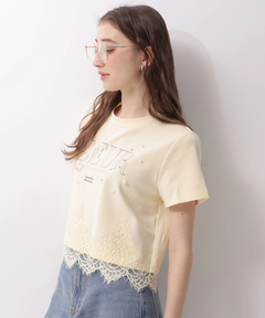 Rirandture(リランドチュール) |レースヘムロゴプリントTシャツ