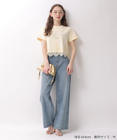 Rirandture(リランドチュール) |レースヘムロゴプリントTシャツ