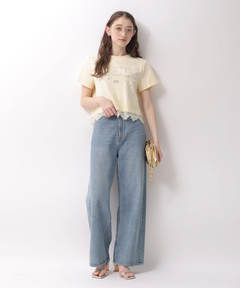 Rirandture(リランドチュール) |レースヘムロゴプリントTシャツ