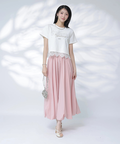 Rirandture(リランドチュール) |レースヘムロゴプリントTシャツ