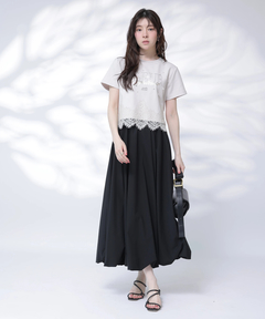 Rirandture(リランドチュール) |レースヘムロゴプリントTシャツ