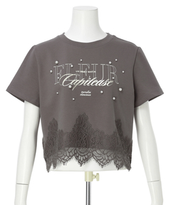 Rirandture(リランドチュール) |レースヘムロゴプリントTシャツ