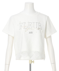 Rirandture(リランドチュール) |レースヘムロゴプリントTシャツ