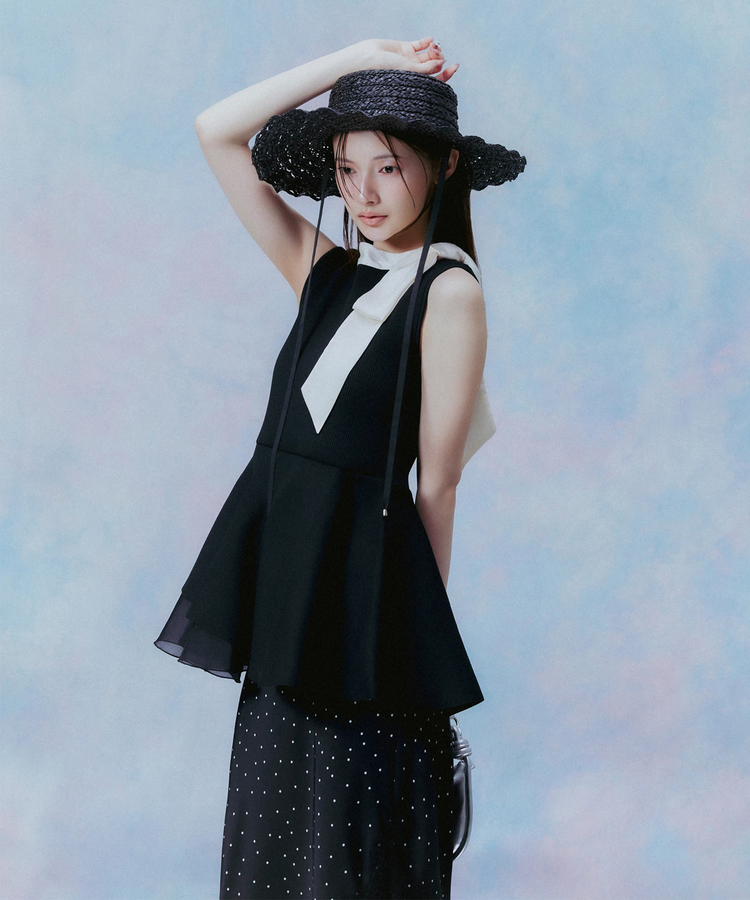 リボンネックペプラムニット | ニット | Rirandture（リランドチュール