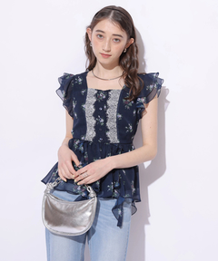 Rirandture(リランドチュール) |〈LAURA ASHLEYコラボ〉ペプラムラッフルブラウス