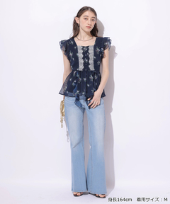Rirandture(リランドチュール) |〈LAURA ASHLEYコラボ〉ペプラムラッフルブラウス