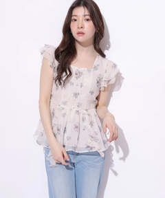 Rirandture(リランドチュール) |〈LAURA ASHLEYコラボ〉ペプラムラッフルブラウス