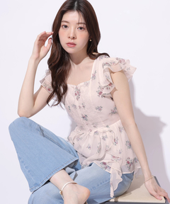 Rirandture(リランドチュール) |〈LAURA ASHLEYコラボ〉ペプラムラッフルブラウス