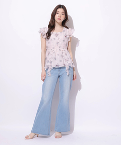 Rirandture(リランドチュール) |〈LAURA ASHLEYコラボ〉ペプラムラッフルブラウス