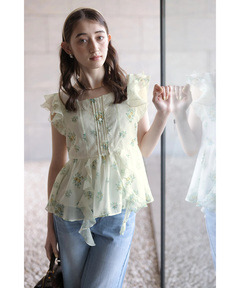 Rirandture(リランドチュール) |〈LAURA ASHLEYコラボ〉ペプラムラッフルブラウス