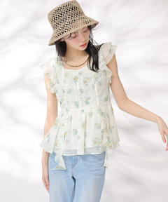 Rirandture(リランドチュール) |〈LAURA ASHLEYコラボ〉ペプラムラッフルブラウス