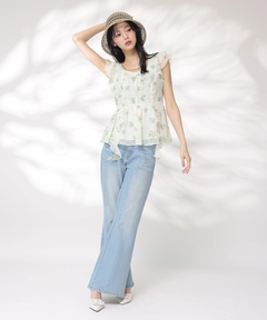 Rirandture(リランドチュール) |〈LAURA ASHLEYコラボ〉ペプラムラッフルブラウス