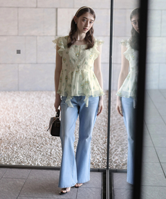 Rirandture(リランドチュール) |〈LAURA ASHLEYコラボ〉ペプラムラッフルブラウス