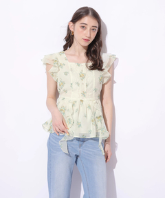 Rirandture(リランドチュール) |〈LAURA ASHLEYコラボ〉ペプラムラッフルブラウス