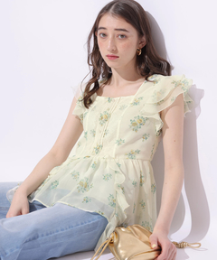 Rirandture(リランドチュール) |〈LAURA ASHLEYコラボ〉ペプラムラッフルブラウス