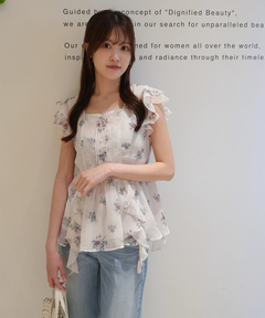 Rirandture(リランドチュール) |〈LAURA ASHLEYコラボ〉ペプラムラッフルブラウス