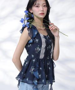 Rirandture(リランドチュール) |〈LAURA ASHLEYコラボ〉ペプラムラッフルブラウス