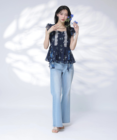 Rirandture(リランドチュール) |〈LAURA ASHLEYコラボ〉ペプラムラッフルブラウス