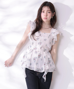 Rirandture(リランドチュール) |〈LAURA ASHLEYコラボ〉ペプラムラッフルブラウス