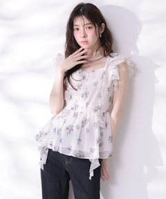 Rirandture(リランドチュール) |〈LAURA ASHLEYコラボ〉ペプラムラッフルブラウス